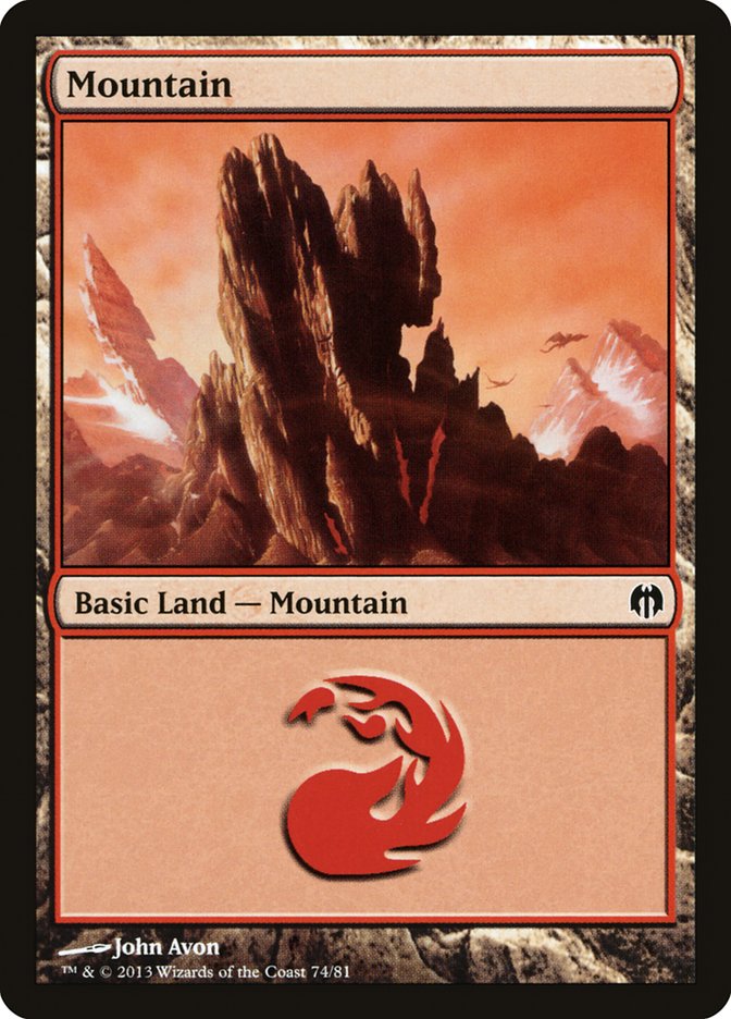 Mountain (74) [Duel Decks: Heroes vs. Monsters] | Shuffle n Cut Hobbies & Games