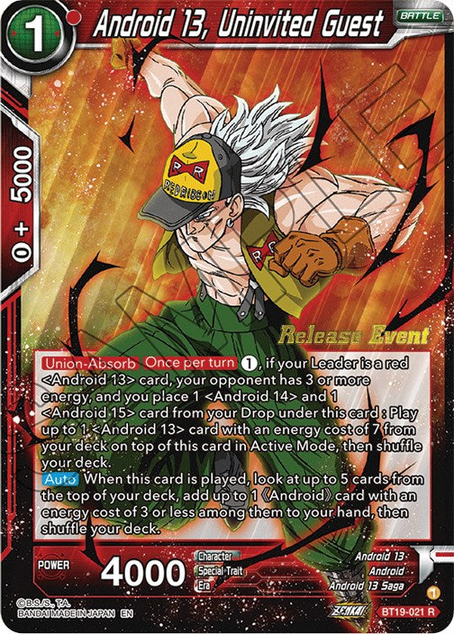 Android 13, Uninvited Guest (Fighter's Ambition Holiday Pack) (BT19-021) [Tournament Promotion Cards] | Shuffle n Cut Hobbies & Games