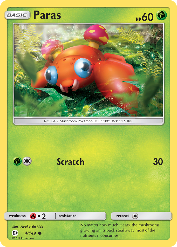 Paras (4/149) [Sun & Moon: Base Set] | Shuffle n Cut Hobbies & Games