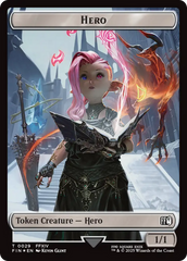 Bird // Hero (0029) Double-Sided Token (Surge Foil) [FINAL FANTASY Commander Tokens] | Shuffle n Cut Hobbies & Games