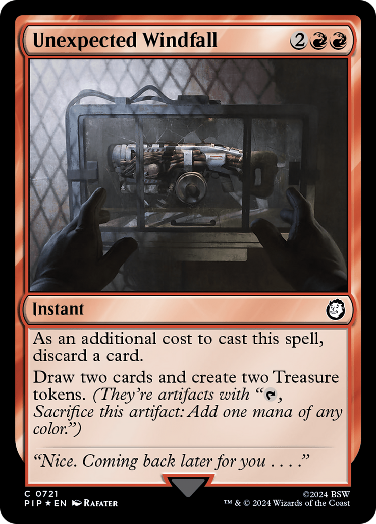 Unexpected Windfall (Surge Foil) [Fallout] | Shuffle n Cut Hobbies & Games