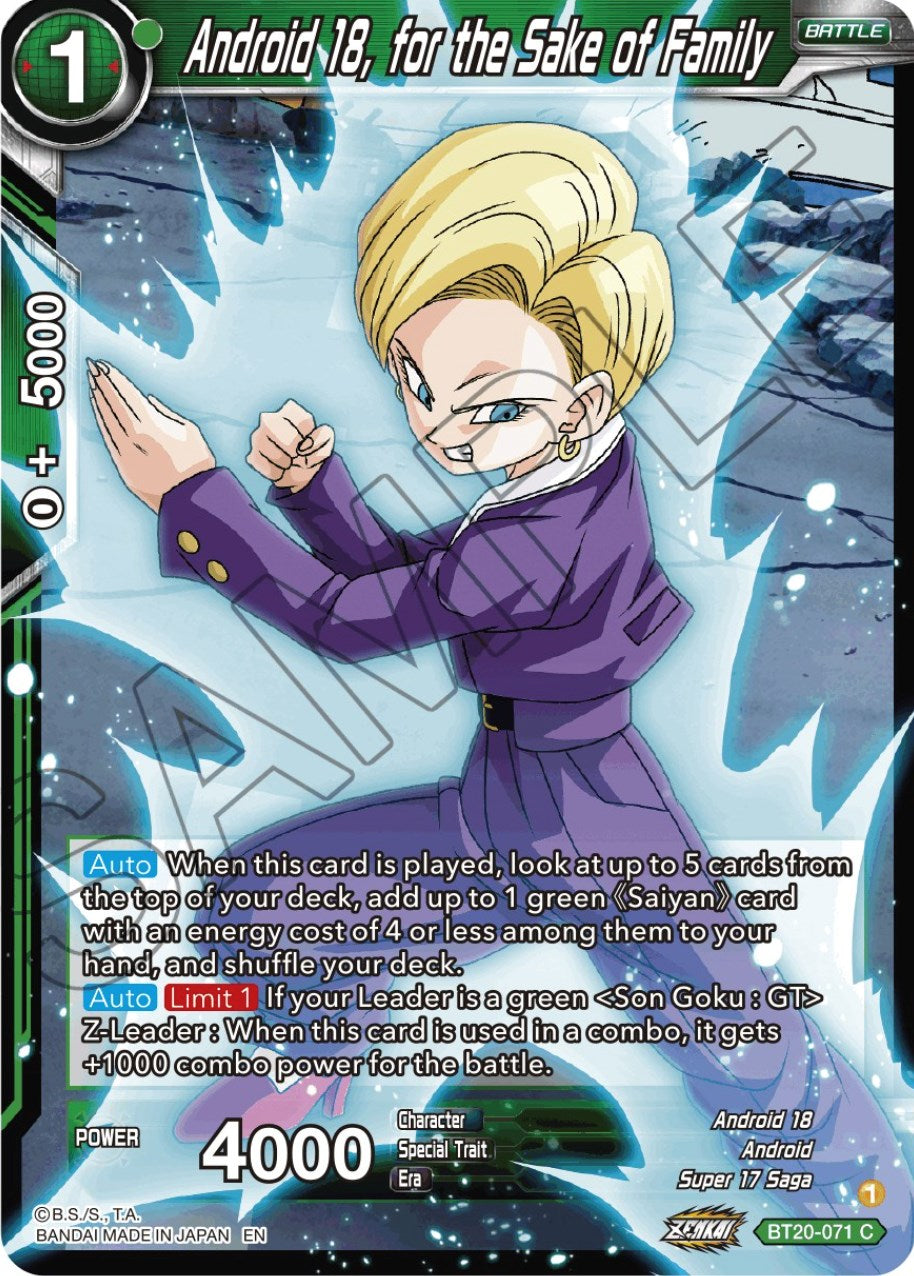 Android 18, for the Sake of Family (BT20-071) [Power Absorbed] | Shuffle n Cut Hobbies & Games