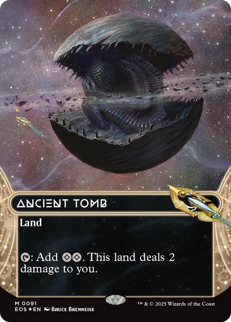 Ancient Tomb (0091) (Borderless) (Galaxy Foil) [Edge of Eternities] | Shuffle n Cut Hobbies & Games