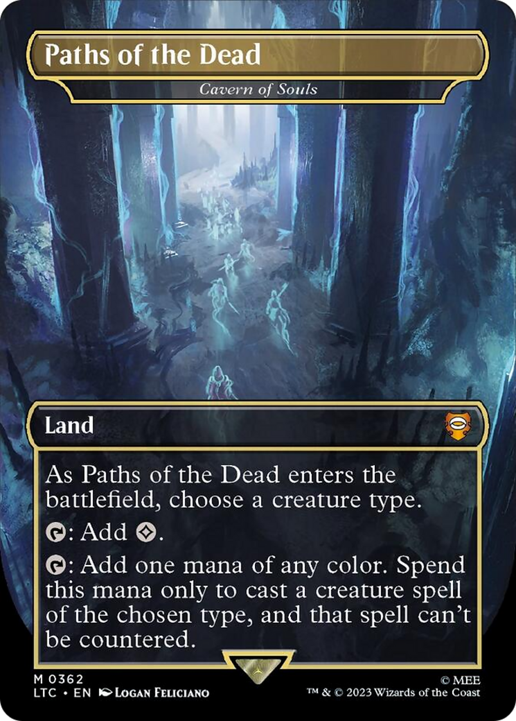 Paths of the Dead - Cavern of Souls (Borderless) (Surge Foil Realms and Relics) [The Lord of the Rings: Tales of Middle-Earth Commander] | Shuffle n Cut Hobbies & Games