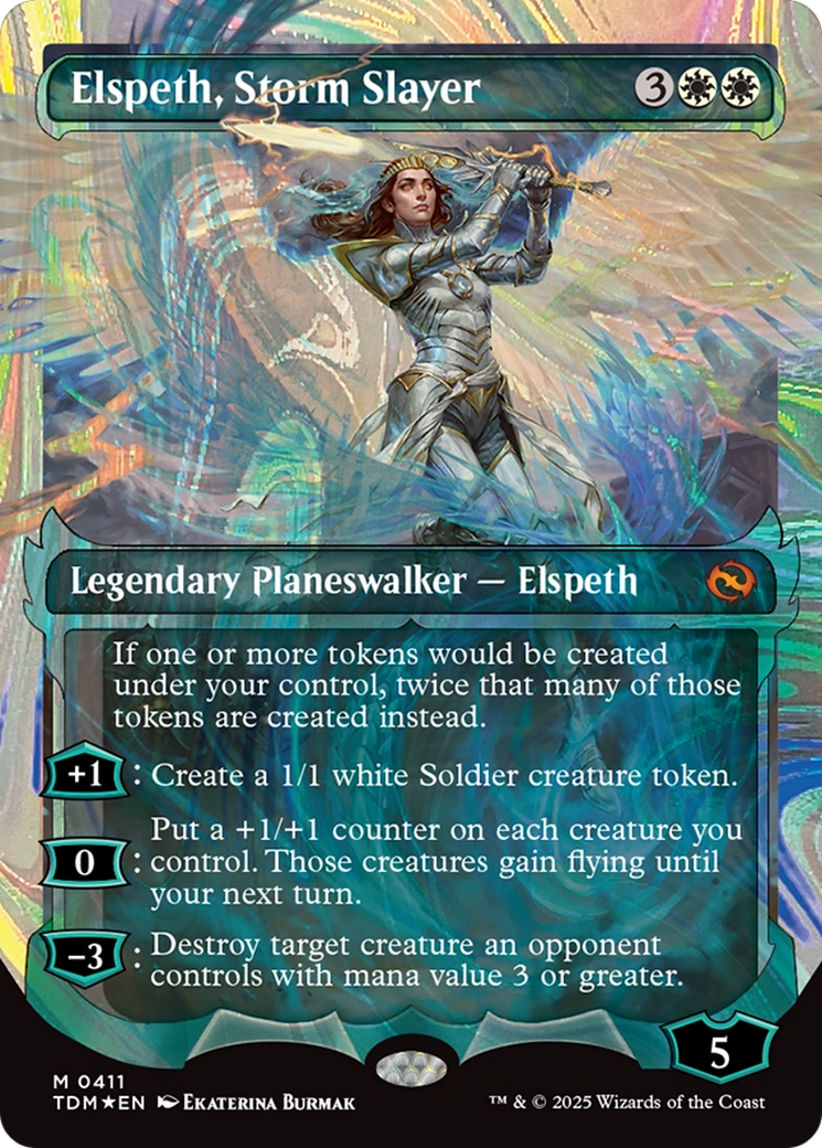 Elspeth, Storm Slayer (Showcase) (Halo Foil) [Tarkir: Dragonstorm] | Shuffle n Cut Hobbies & Games