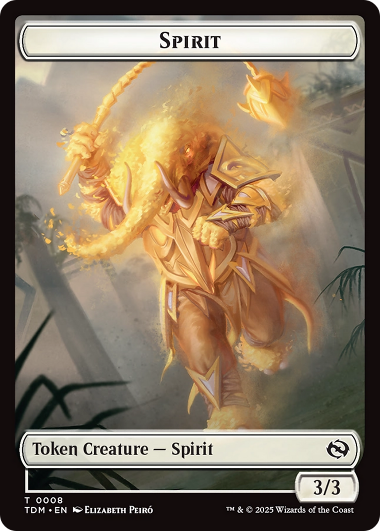Spirit (0008) // Spirit (0009) Double-Sided Token [Tarkir: Dragonstorm Tokens] | Shuffle n Cut Hobbies & Games