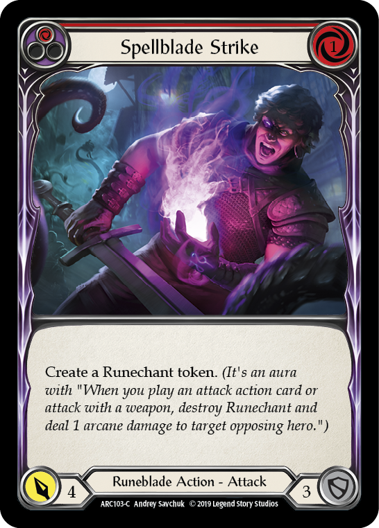 Spellblade Strike (Red) [ARC103-C] (Arcane Rising)  1st Edition Normal | Shuffle n Cut Hobbies & Games