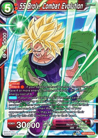SS Broly, Combat Evolution (BT11-015) [Vermilion Bloodline 2nd Edition] | Shuffle n Cut Hobbies & Games