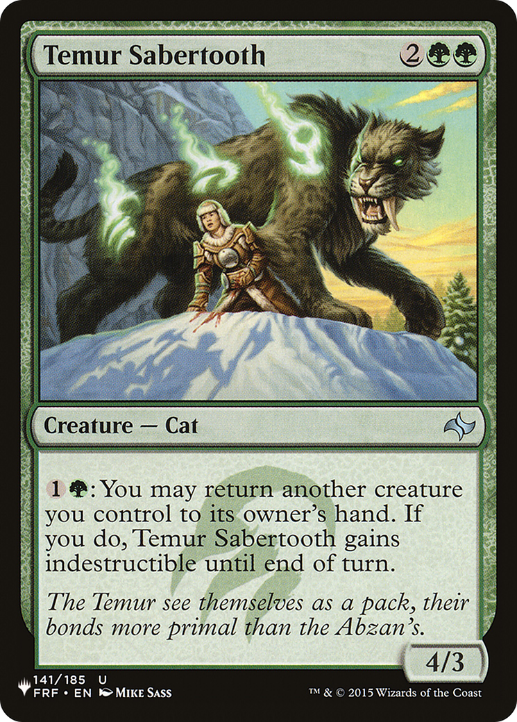 Temur Sabertooth [The List] | Shuffle n Cut Hobbies & Games