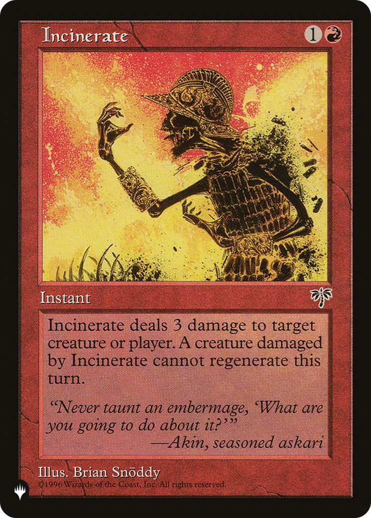 Incinerate [The List] | Shuffle n Cut Hobbies & Games
