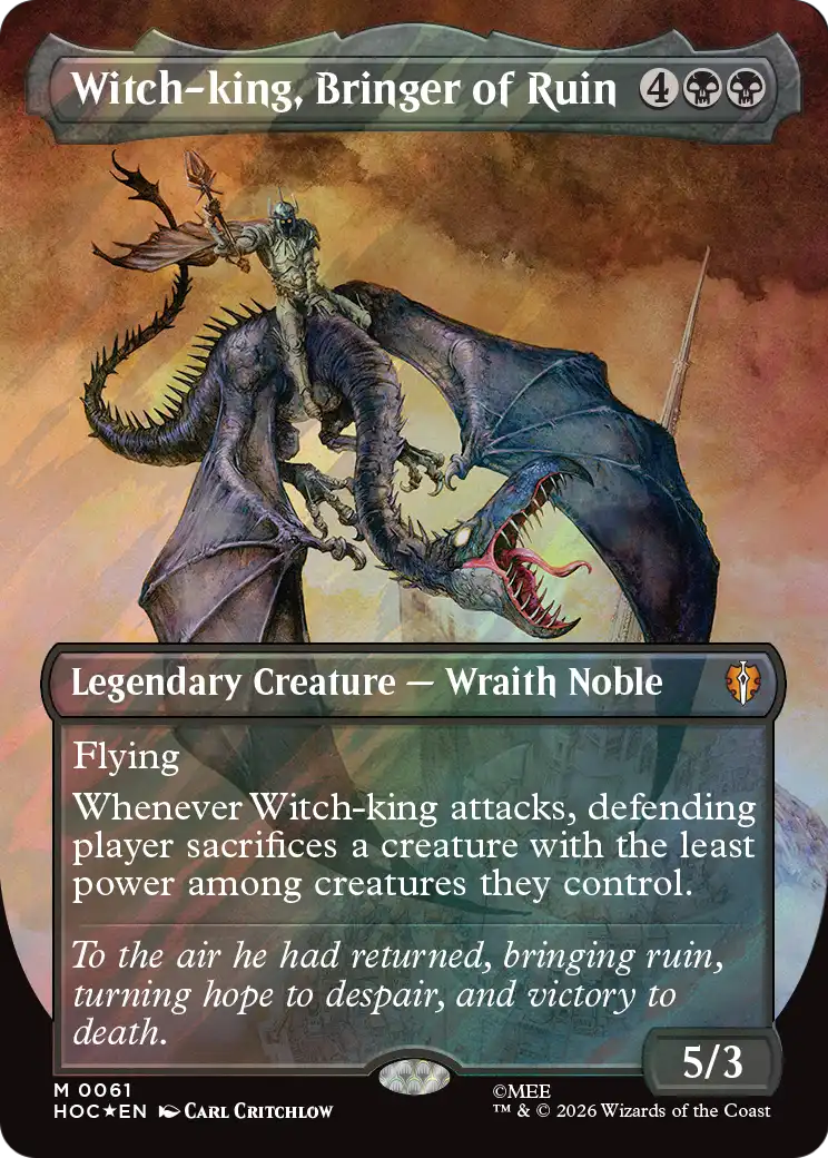 Witch-king, Bringer of Ruin (Borderless) (Surge Foil) [The Hobbit] | Shuffle n Cut Hobbies & Games