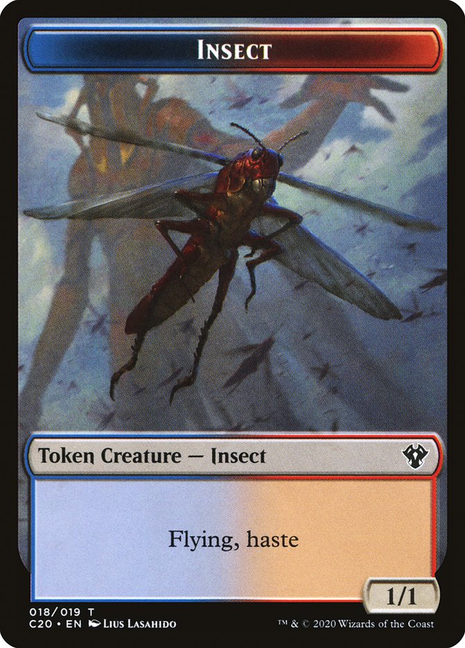 Drake // Insect (018) Double-Sided Token [Commander 2020 Tokens] | Shuffle n Cut Hobbies & Games