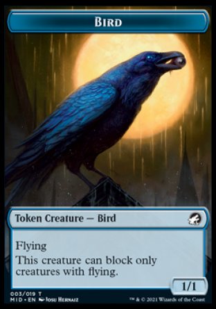 Human // Bird Double-Sided Token [Innistrad: Midnight Hunt Tokens] | Shuffle n Cut Hobbies & Games
