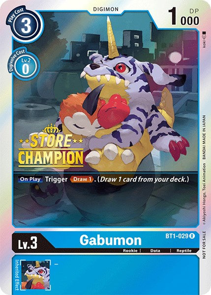 Gabumon [BT1-029] (Store Champion) [Release Special Booster Promos] | Shuffle n Cut Hobbies & Games