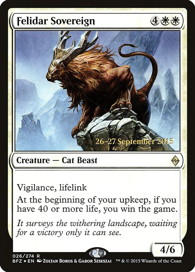 Felidar Sovereign [Battle for Zendikar Prerelease Promos] | Shuffle n Cut Hobbies & Games