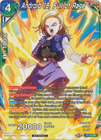Android 18, Full of Rage (P-172) [Promotion Cards] | Shuffle n Cut Hobbies & Games