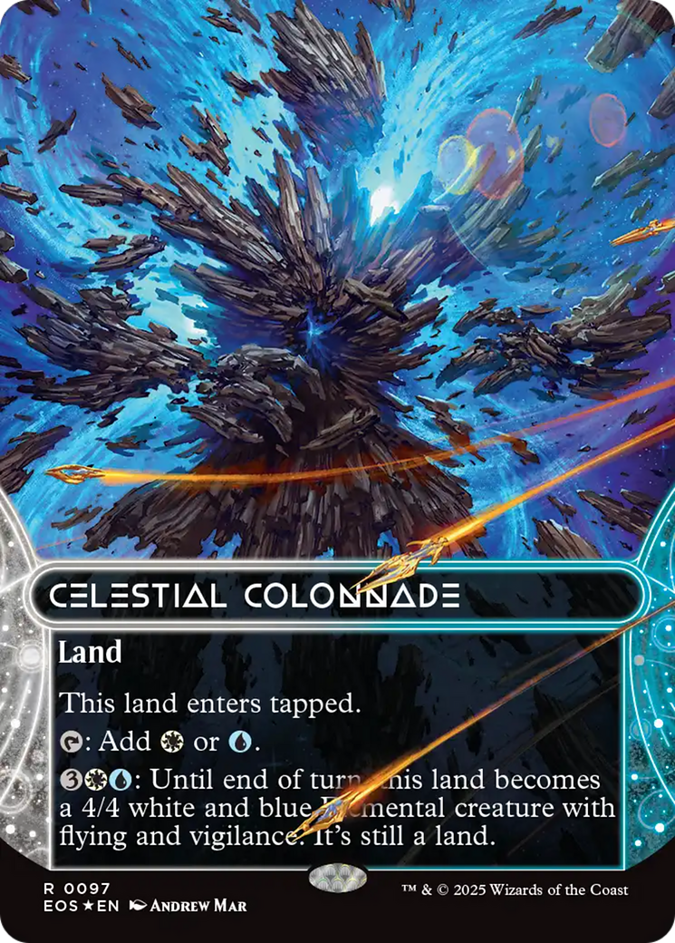 Celestial Colonnade (0097) (Borderless) (Galaxy Foil) [Edge of Eternities: Stellar Sights] | Shuffle n Cut Hobbies & Games