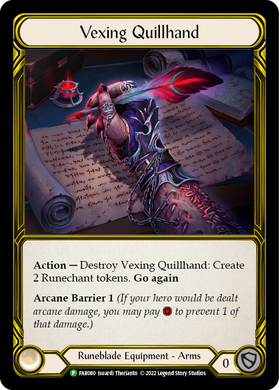 Vexing Quillhand (Golden) [FAB080] (Promo)  Cold Foil | Shuffle n Cut Hobbies & Games
