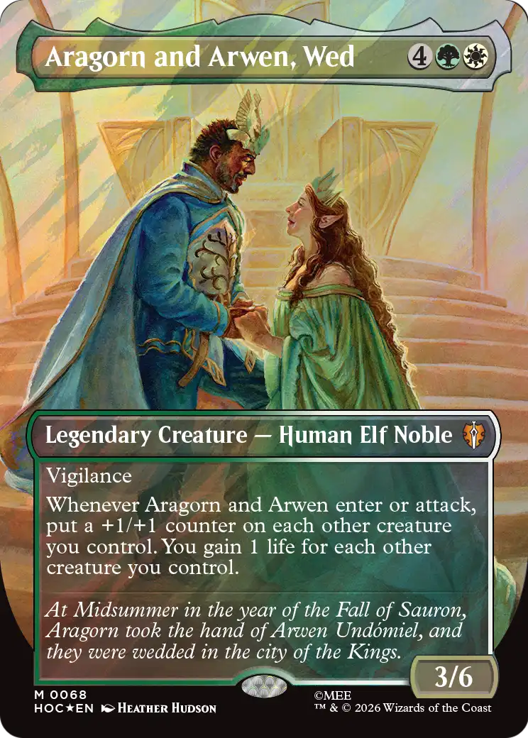 Aragorn and Arwen, Wed (Borderless) (Surge Foil) [The Hobbit] | Shuffle n Cut Hobbies & Games