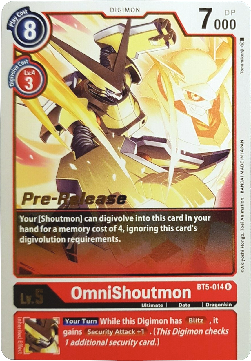 OmniShoutmon [BT5-014] [Battle of Omni Pre-Release Promos] | Shuffle n Cut Hobbies & Games