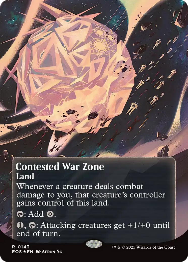 Contested War Zone (0143) (Borderless) (Galaxy Foil) [Edge of Eternities: Stellar Sights] | Shuffle n Cut Hobbies & Games