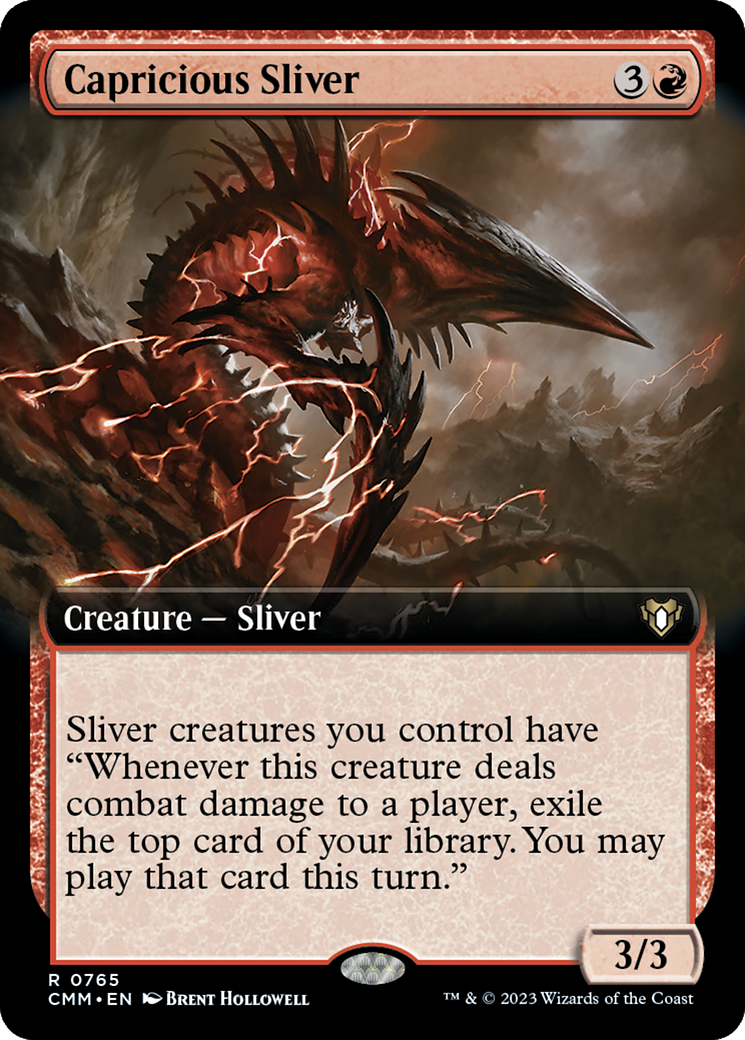 Capricious Sliver (Extended Art) [Commander Masters] | Shuffle n Cut Hobbies & Games