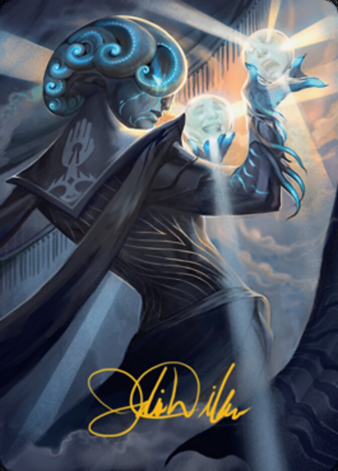Queza, Augur of Agonies Art Card (Gold-Stamped Signature) [Streets of New Capenna Art Series] | Shuffle n Cut Hobbies & Games