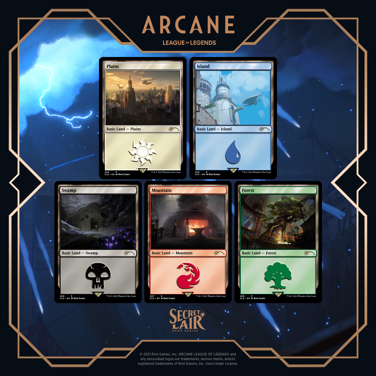 Secret Lair: Drop Series - Secret Lair x Arcane (Lands) | Shuffle n Cut Hobbies & Games