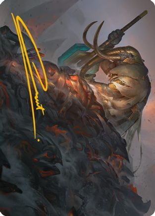 Against All Odds Art Card (Gold-Stamped Signature) (ASONE-001) [Art Series: Phyrexia: All Will Be One] | Shuffle n Cut Hobbies & Games