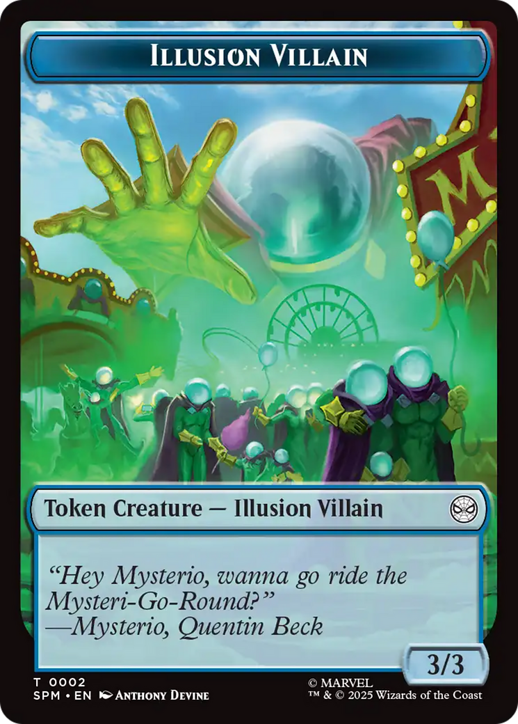 Spider // Illusion Villain Double-Sided Token [Marvel's Spider-Man Tokens] | Shuffle n Cut Hobbies & Games