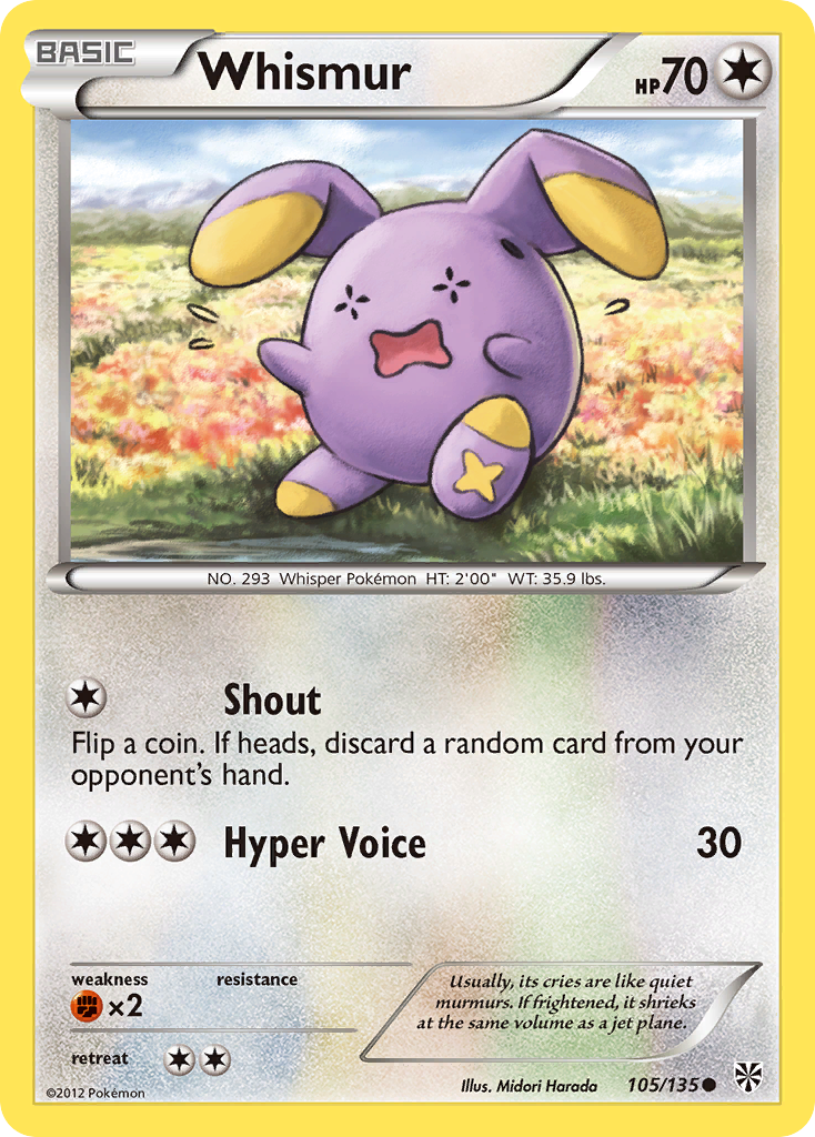 Whismur (105/135) [Black & White: Plasma Storm] | Shuffle n Cut Hobbies & Games