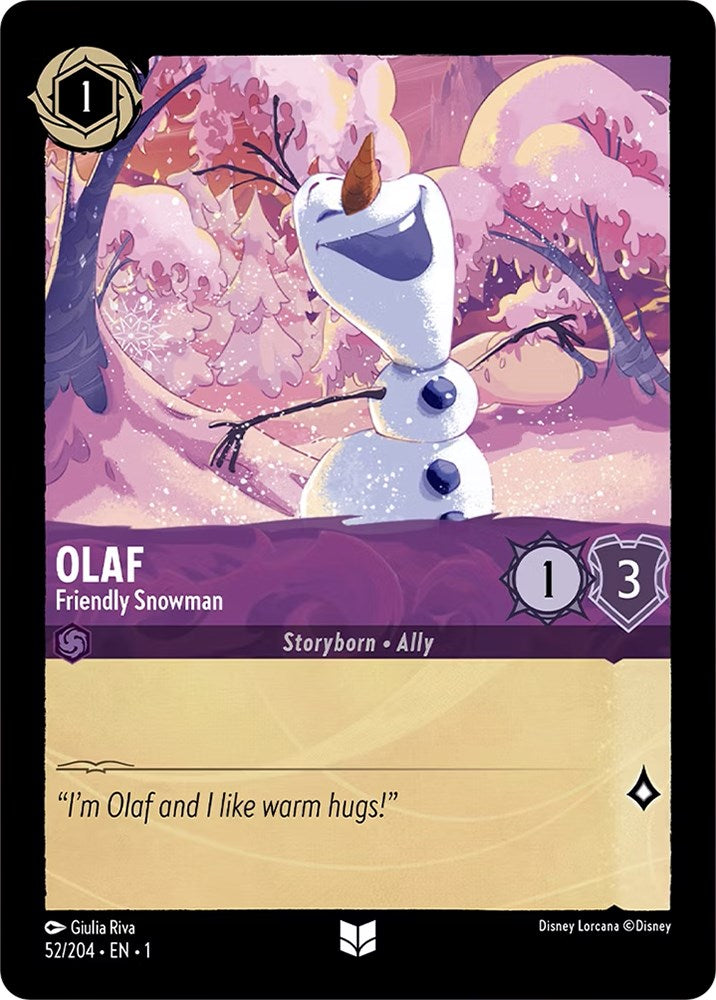 Olaf - Friendly Snowman (52/204) [The First Chapter] | Shuffle n Cut Hobbies & Games