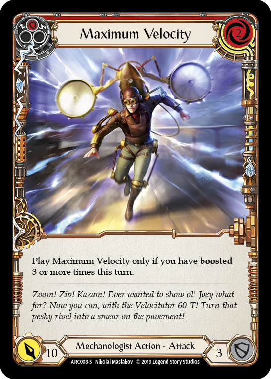 Maximum Velocity [ARC008-S] (Arcane Rising)  1st Edition Rainbow Foil | Shuffle n Cut Hobbies & Games