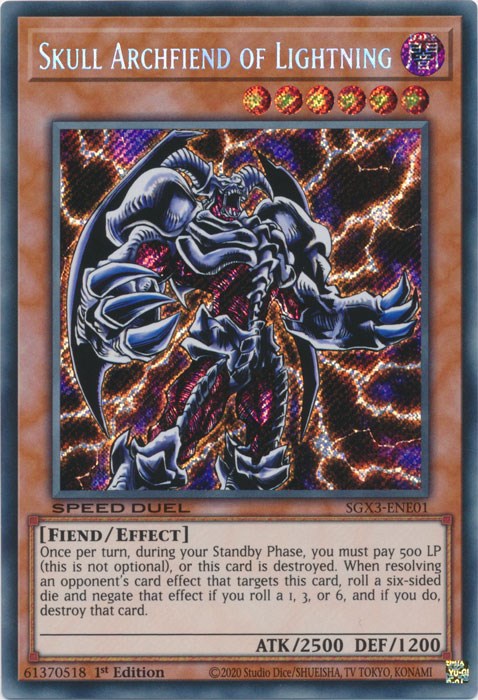 Skull Archfiend of Lightning [SGX3-ENE01] Secret Rare | Shuffle n Cut Hobbies & Games