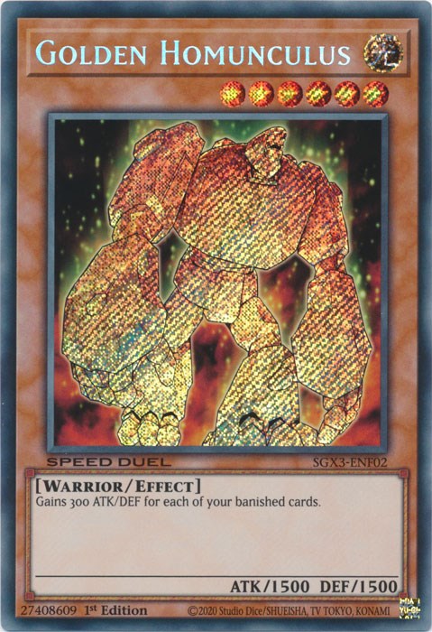Golden Homunculus [SGX3-ENF02] Secret Rare | Shuffle n Cut Hobbies & Games