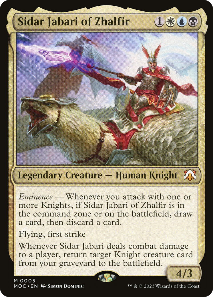 Sidar Jabari of Zhalfir [March of the Machine Commander] | Shuffle n Cut Hobbies & Games