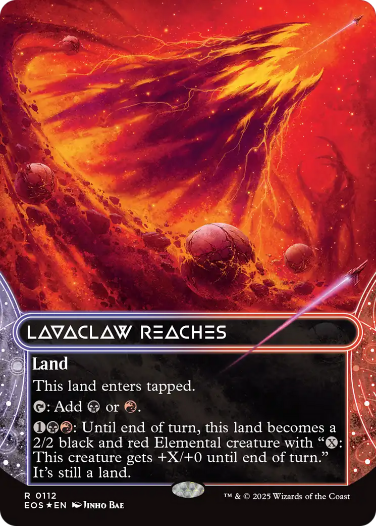 Lavaclaw Reaches (0112) (Borderless) (Galaxy Foil) [Edge of Eternities: Stellar Sights] | Shuffle n Cut Hobbies & Games