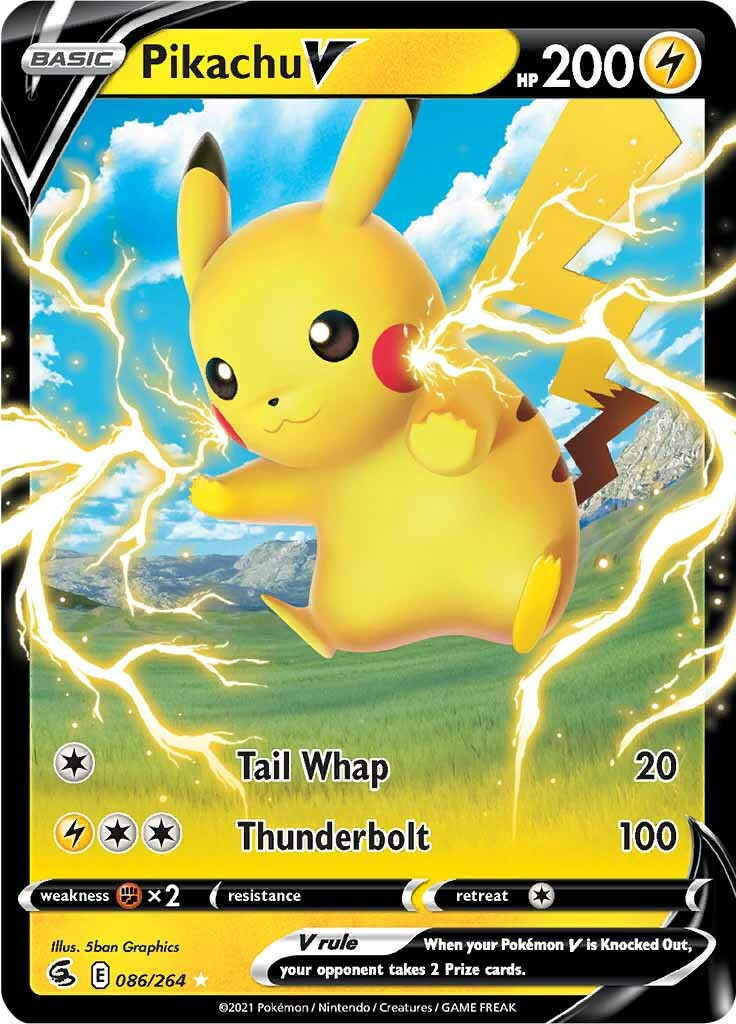 Pikachu V (086/264) [Sword & Shield: Fusion Strike] | Shuffle n Cut Hobbies & Games