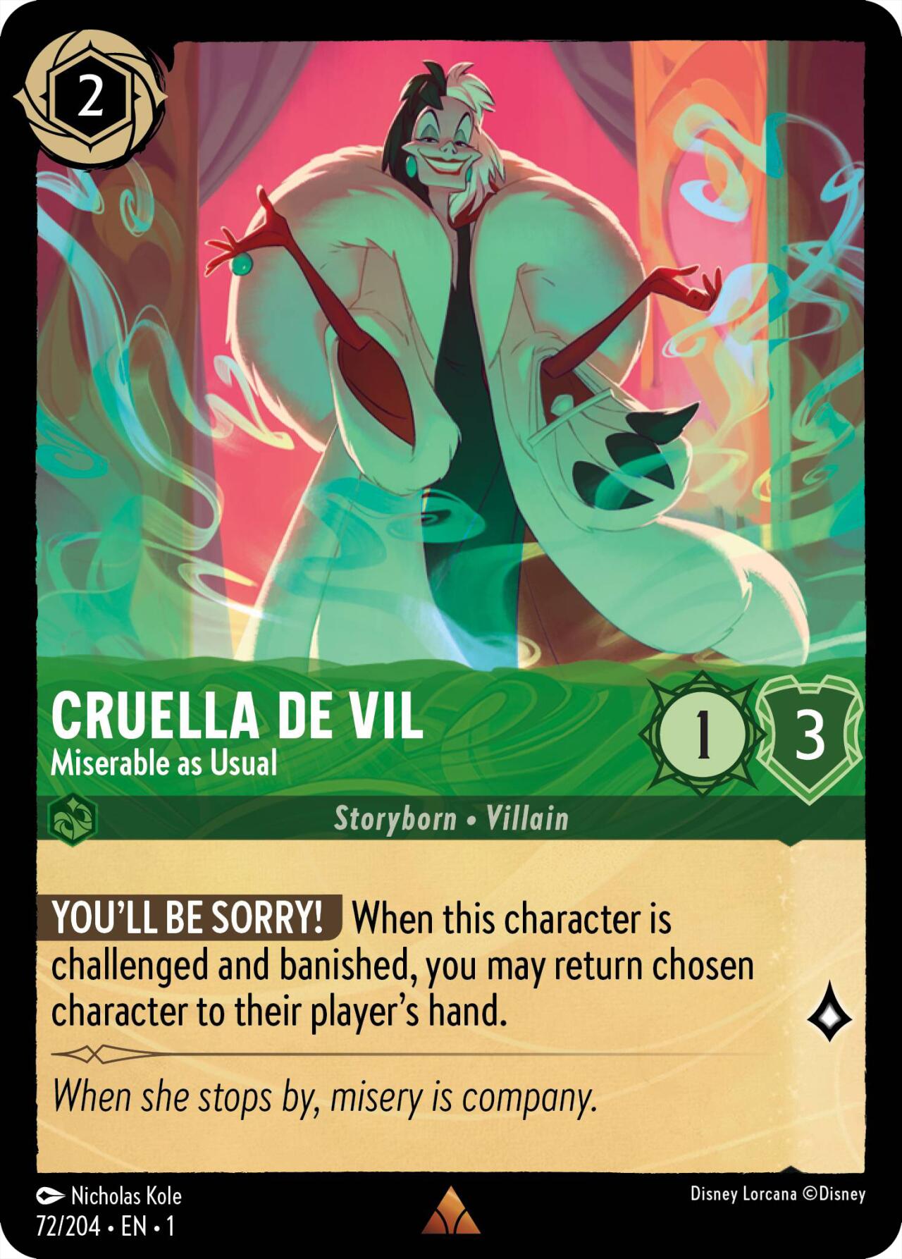 Cruella de Vil - Miserable as Usual (72/204) [The First Chapter] | Shuffle n Cut Hobbies & Games