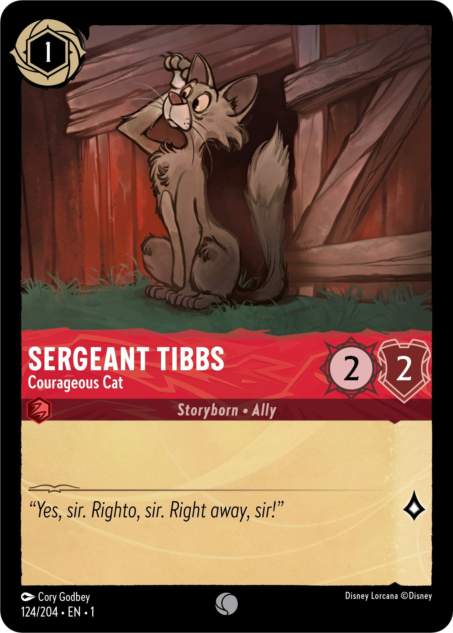 Sergeant Tibbs - Courageous Cat (124/204) [The First Chapter] | Shuffle n Cut Hobbies & Games