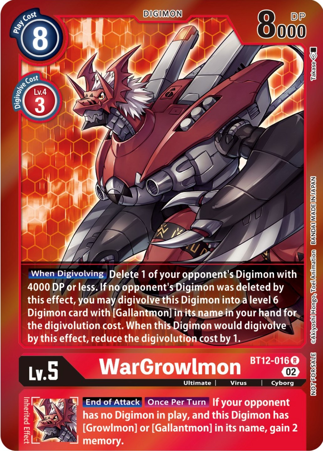 WarGrowlmon [BT12-016] (Tamer Party -Special-) [Across Time Promos] | Shuffle n Cut Hobbies & Games
