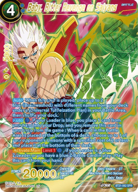 Baby, Bitter Revenge on Saiyans (SPR) (BT21-062) [Wild Resurgence] | Shuffle n Cut Hobbies & Games