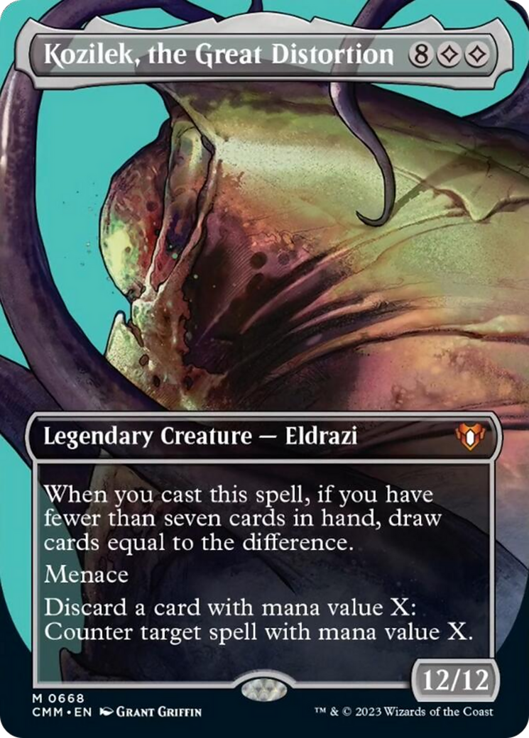 Kozilek, the Great Distortion (Borderless Profile) [Commander Masters] | Shuffle n Cut Hobbies & Games
