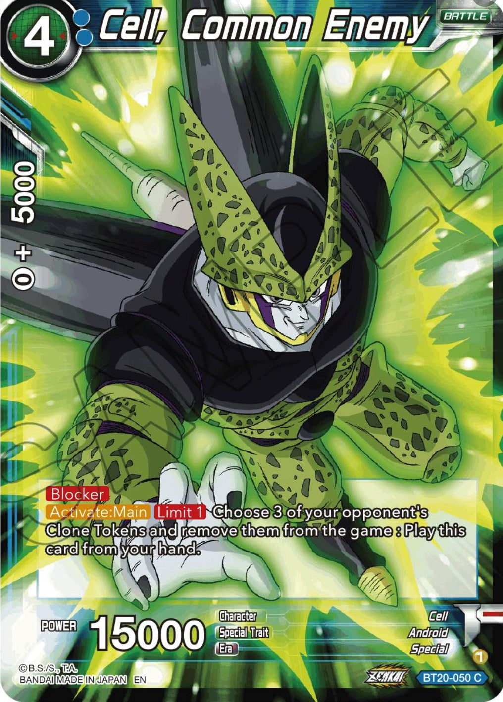 Cell, Common Enemy (BT20-050) [Power Absorbed] | Shuffle n Cut Hobbies & Games