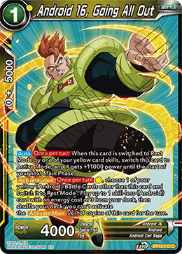 Android 16, Going All Out (Common) (BT13-112) [Supreme Rivalry] | Shuffle n Cut Hobbies & Games