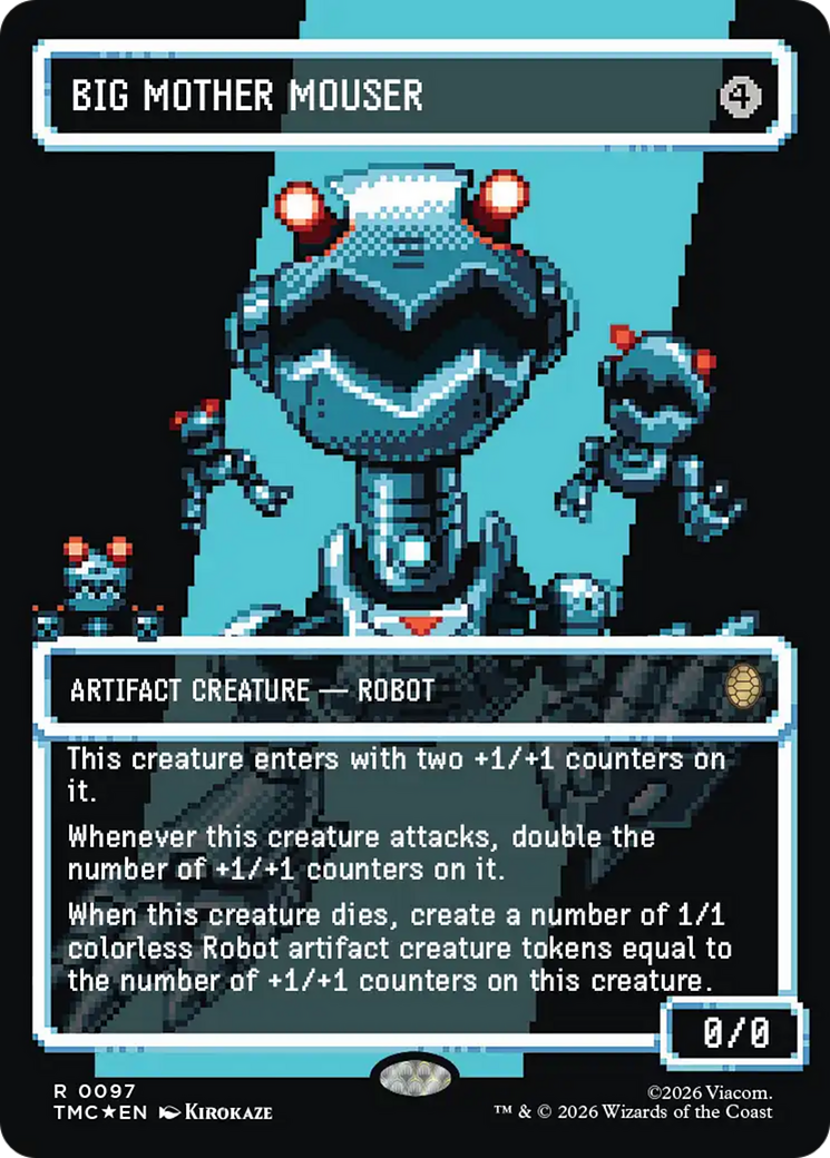 Big Mother Mouser (Borderless) (Surge Foil) [Teenage Mutant Ninja Turtles Commander] | Shuffle n Cut Hobbies & Games