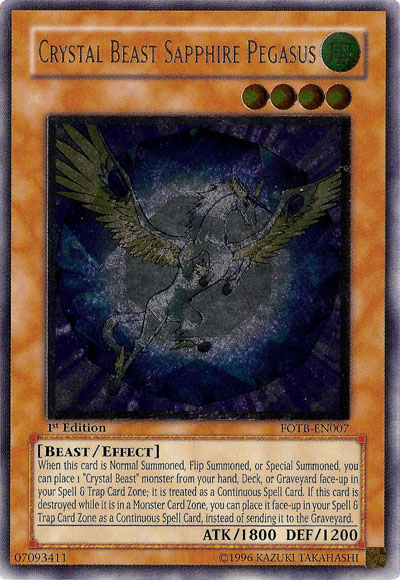 Crystal Beast Sapphire Pegasus [FOTB-EN007] Ultimate Rare | Shuffle n Cut Hobbies & Games