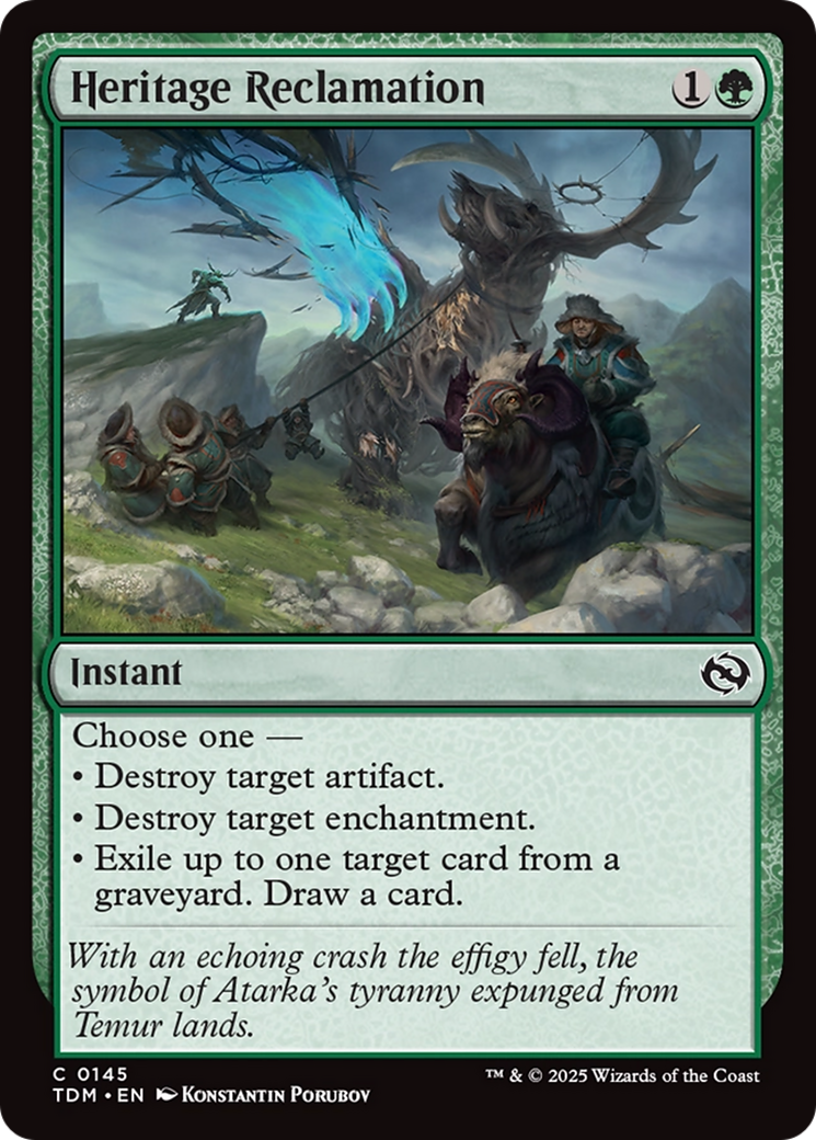 Heritage Reclamation [Tarkir: Dragonstorm] | Shuffle n Cut Hobbies & Games
