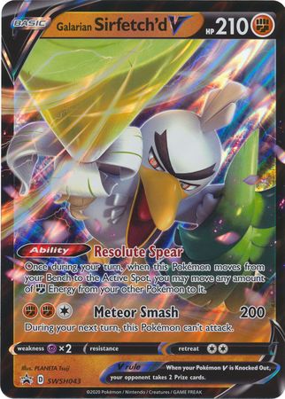 Galarian Sirfetch'd V (SWSH043) (Jumbo Card) [Sword & Shield: Black Star Promos] | Shuffle n Cut Hobbies & Games
