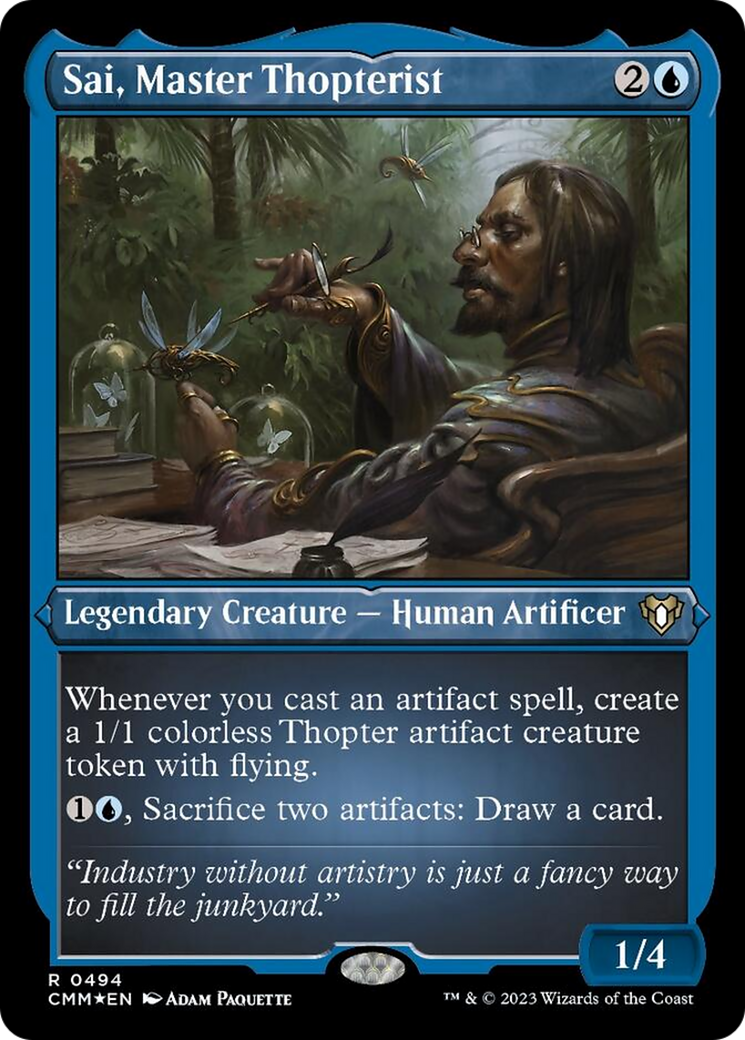 Sai, Master Thopterist (Foil Etched) [Commander Masters] | Shuffle n Cut Hobbies & Games